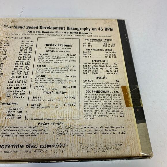 DDC Dictation Disc Set 52 45 RPM Records Shorthand Homework Practice - Picture 8 of 8
